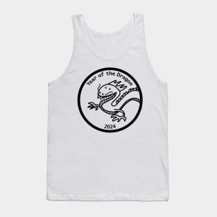 Year of the Dragon 2024 Portrait Black Line Tank Top